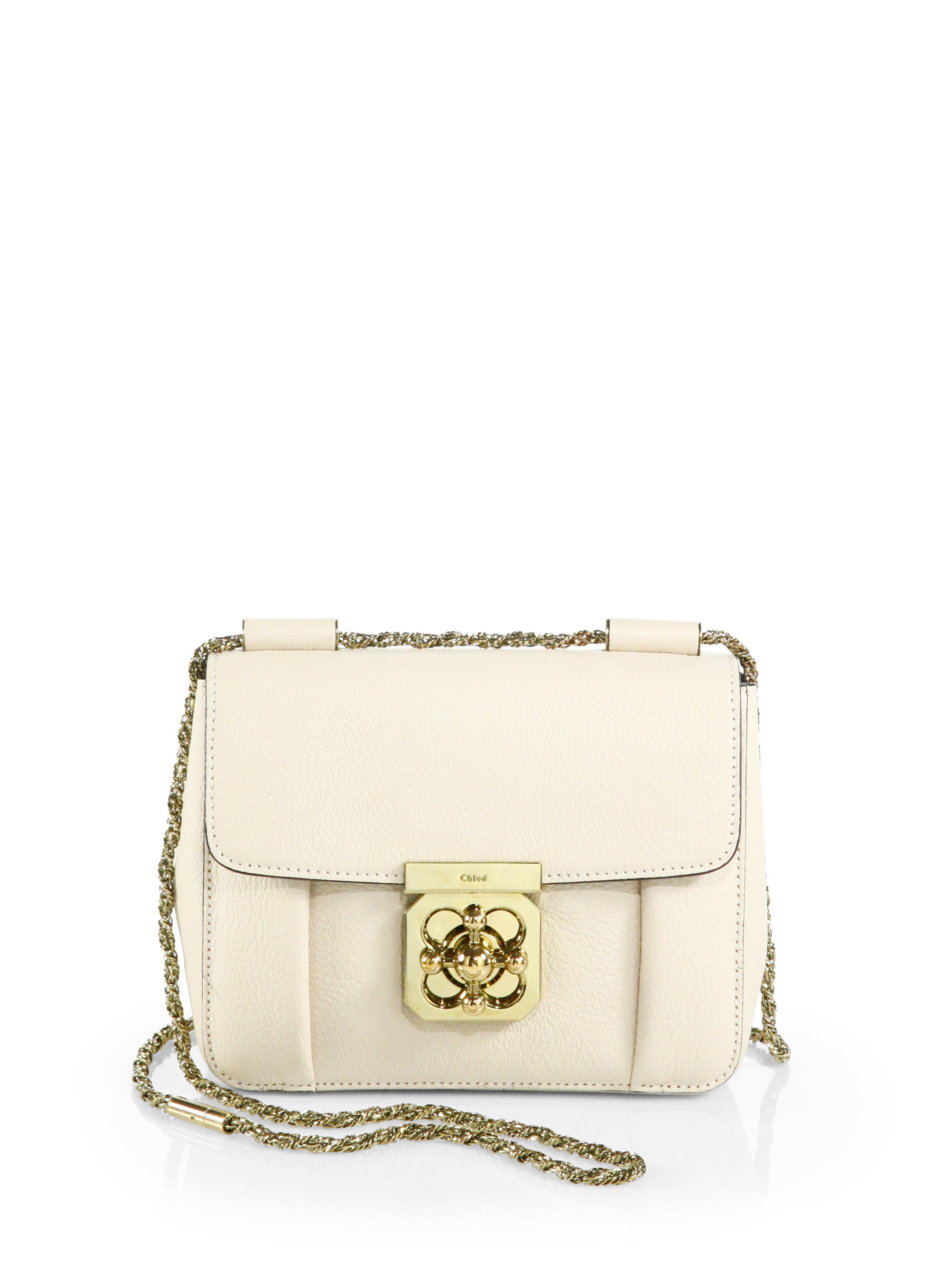 Chlo Elsie Small Chain Shoulder Bag in White (SAIL WHITE) | Lyst