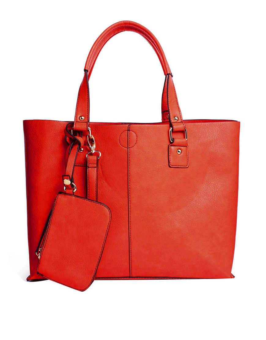 Oasis Sindy Shopper Bag in Orange | Lyst