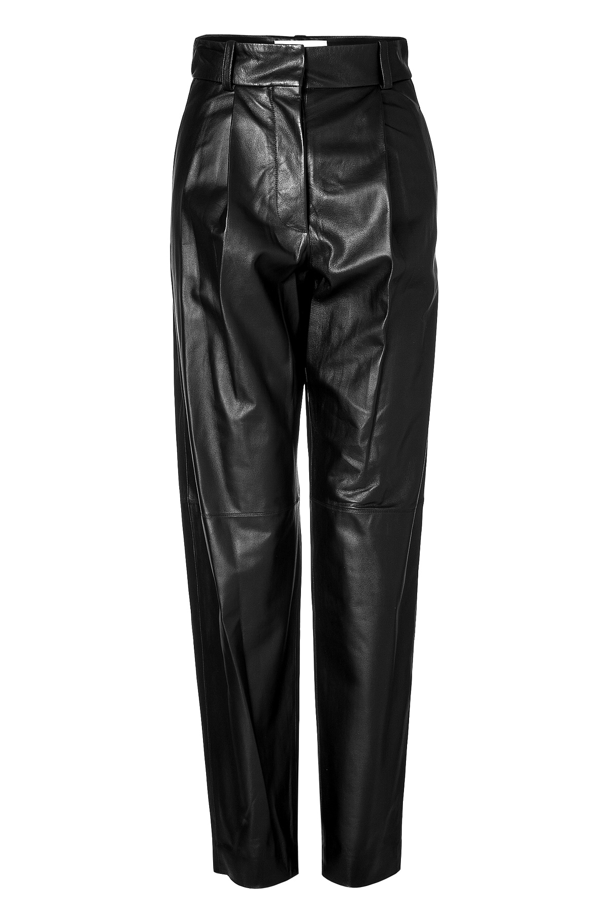 Lyst - Vionnet Leather Pleated Front Pants - Black in Black