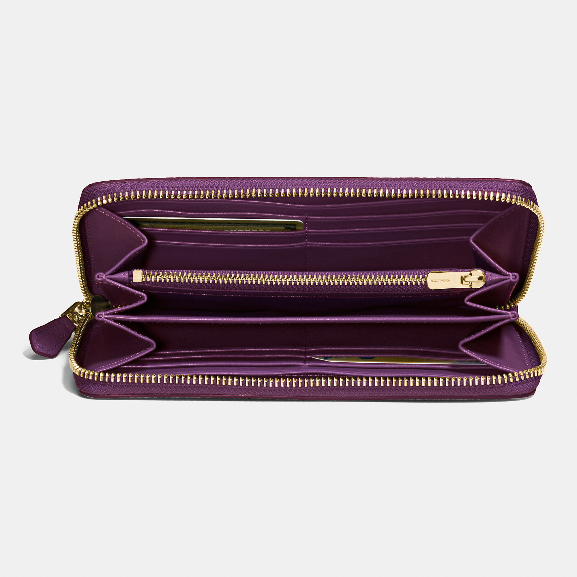 Coach Accordion Zip Wallet In Floral Print Coated Canvas in Purple | Lyst