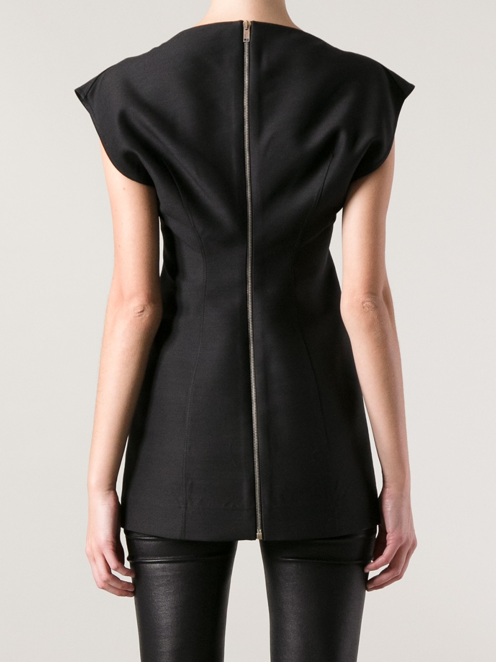 Rick Owens Slash Neck Top in Black - Lyst