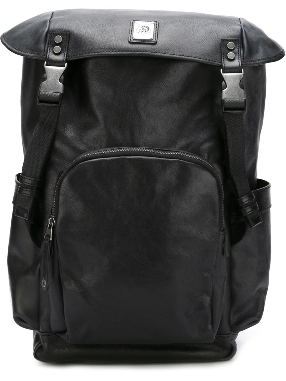 Diesel Buckled Backpack in Black | Lyst