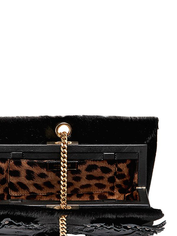 Lyst - Roberto Cavalli Arion Ayers Patchwork Ponyskin Clutch in Black