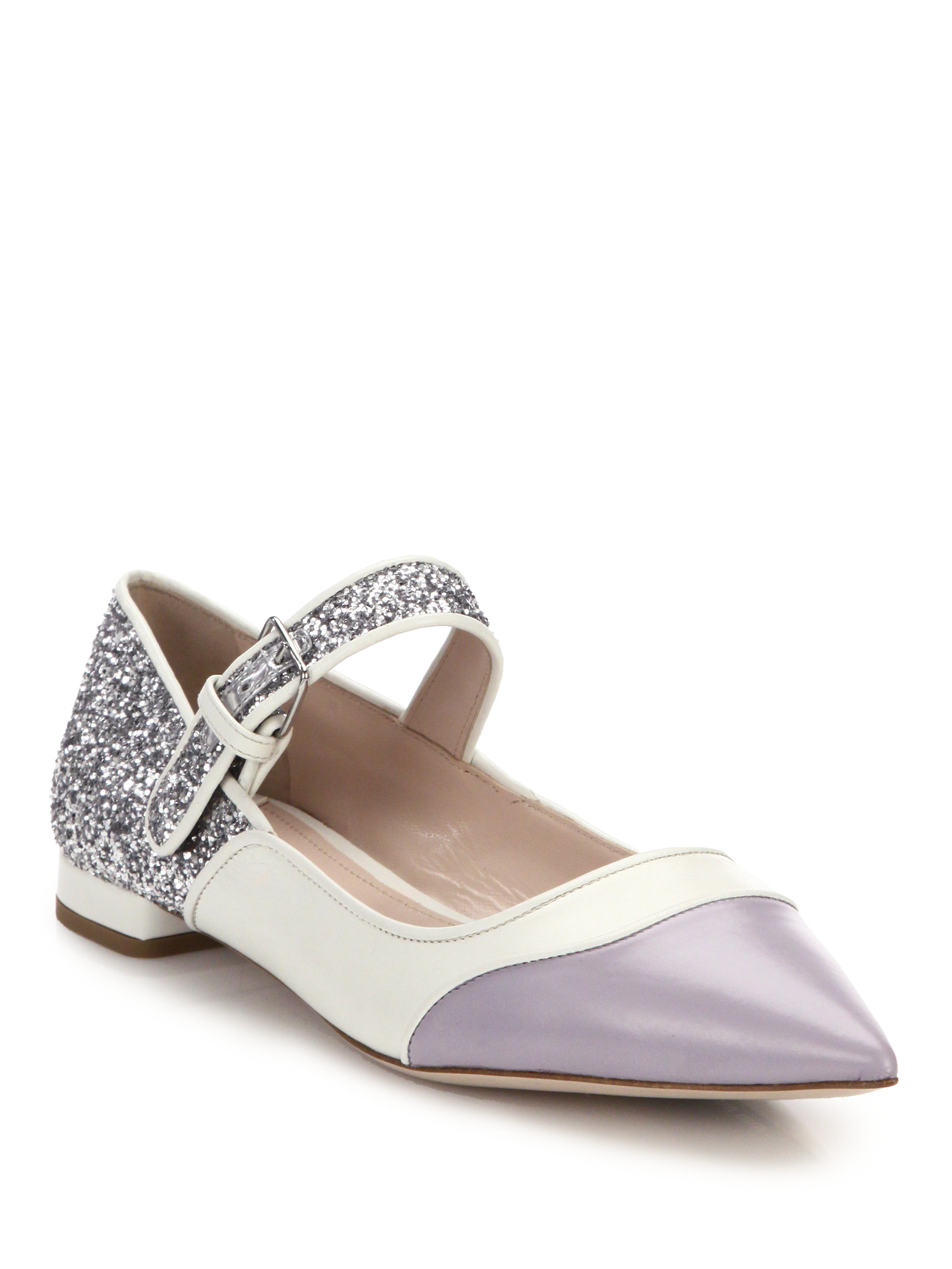 miu miu glitter flats