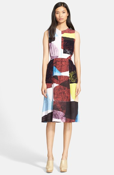 Lyst Rachel Comey Fond Collage Print Silk Dress Gallery