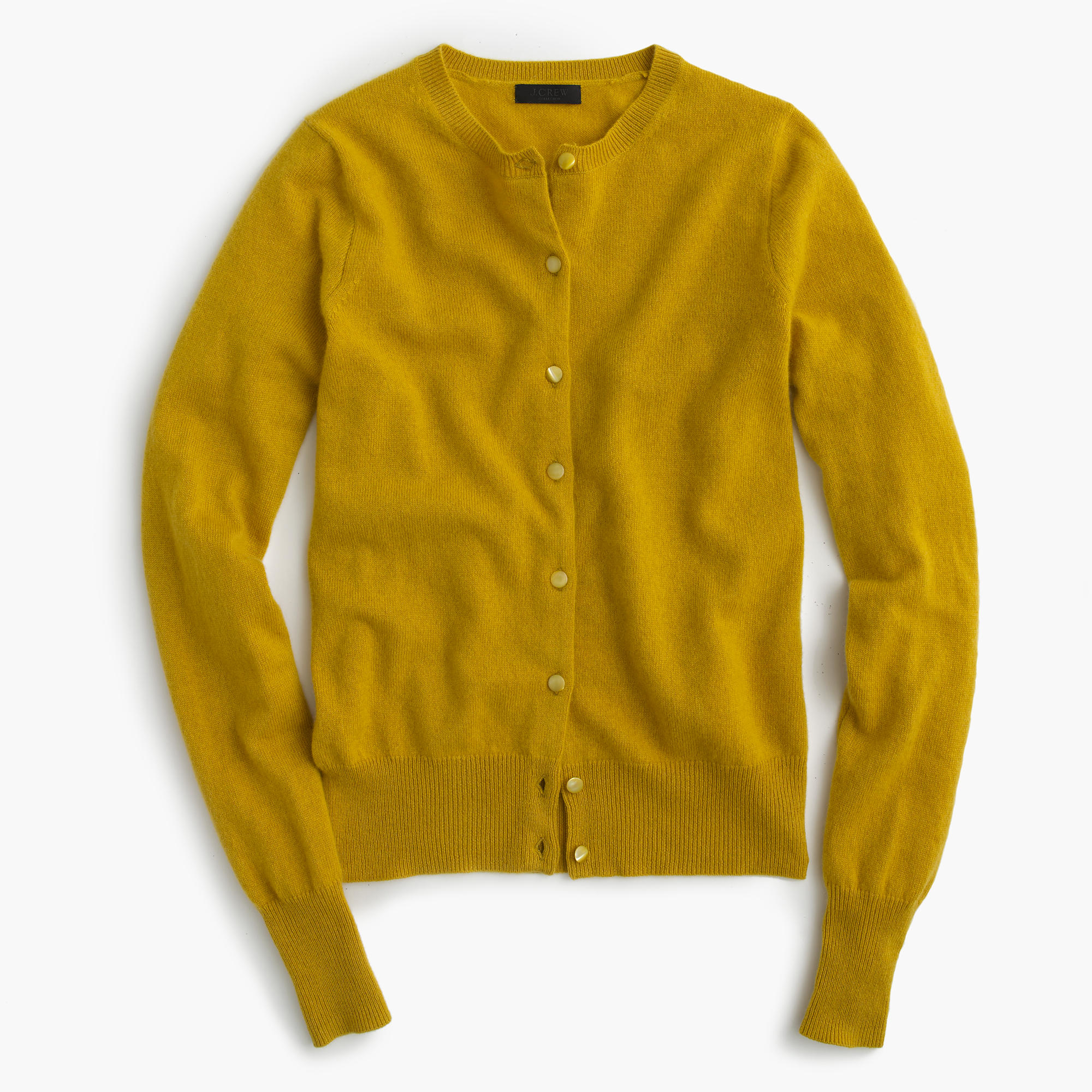 J.crew Collection Cashmere Cardigan Sweater in Yellow (hthr chartreuse ...