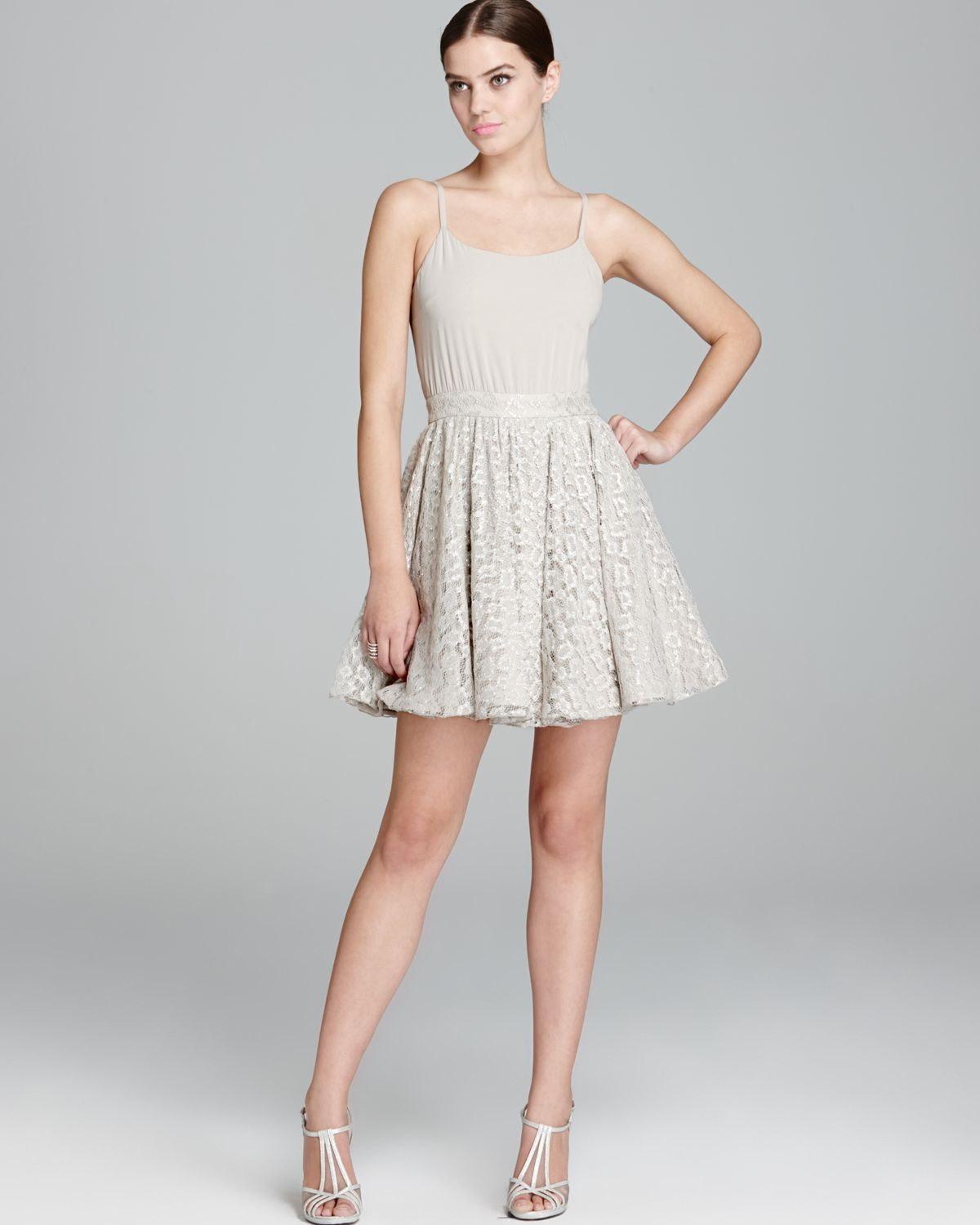 Alice + olivia Alice Olivia Dress Hilta Beaded in Gray | Lyst