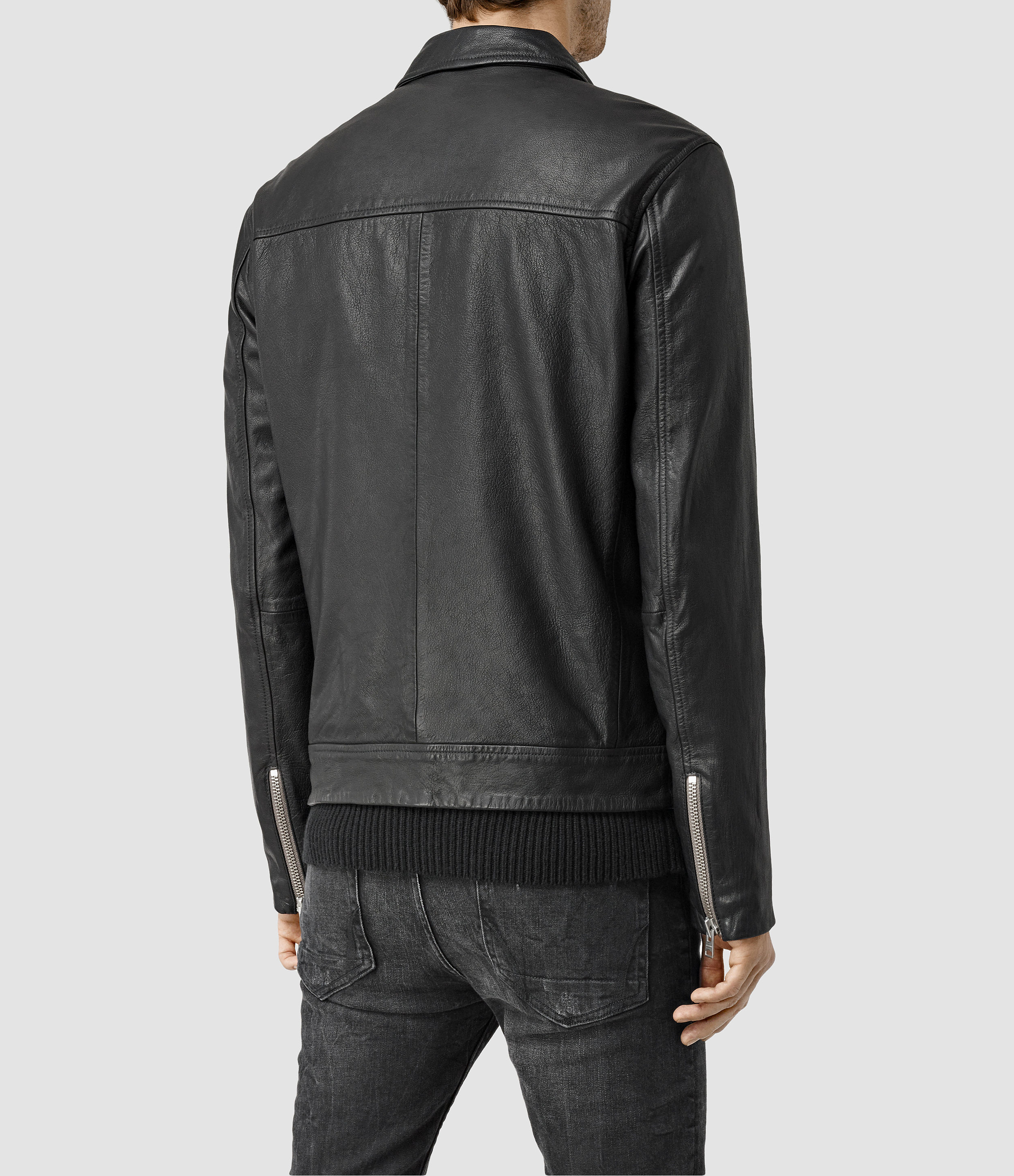 Lyst - Allsaints Belmont Leather Biker Jacket Usa Usa in Black for Men