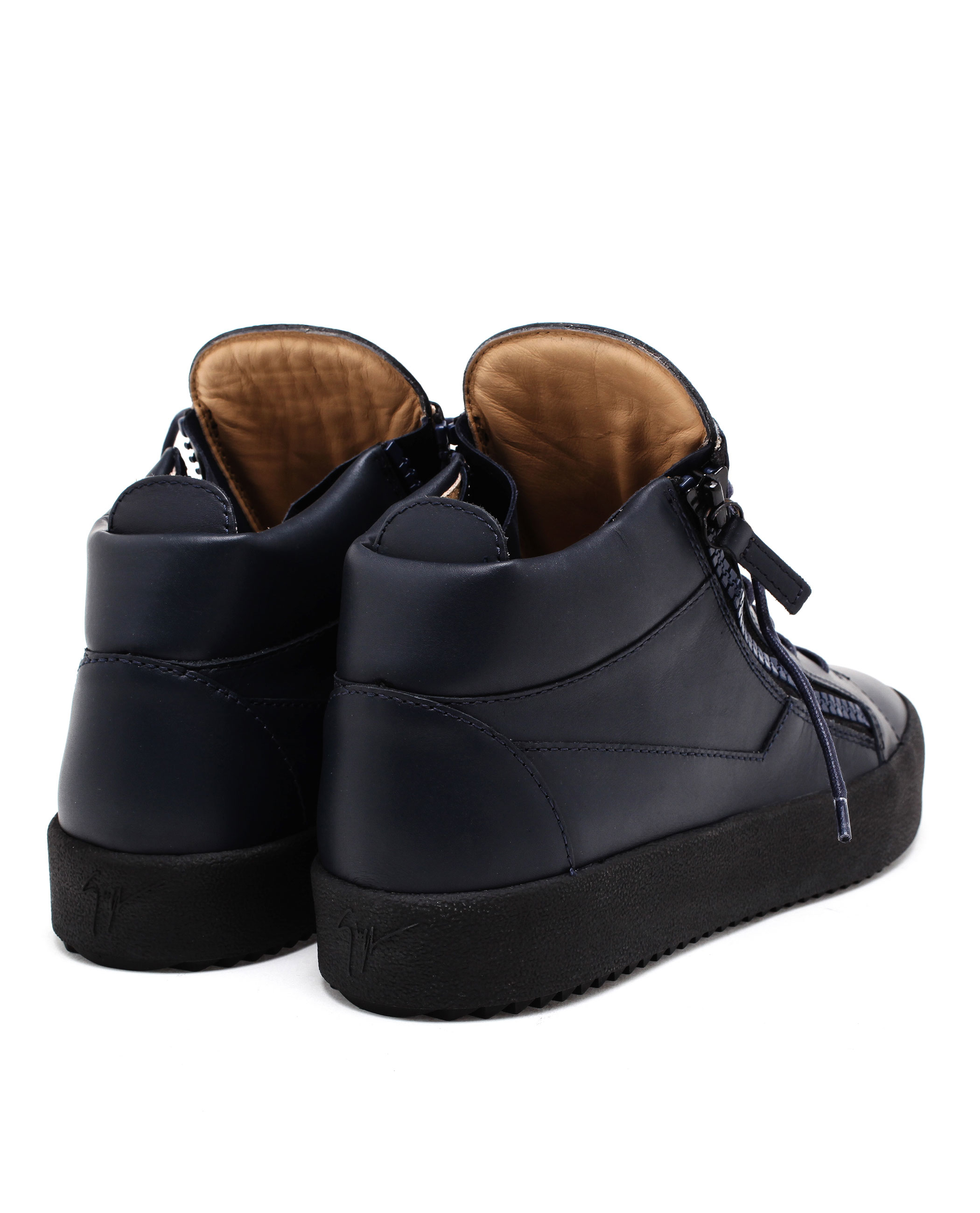 giuseppe zanotti leather may mid top trainers
