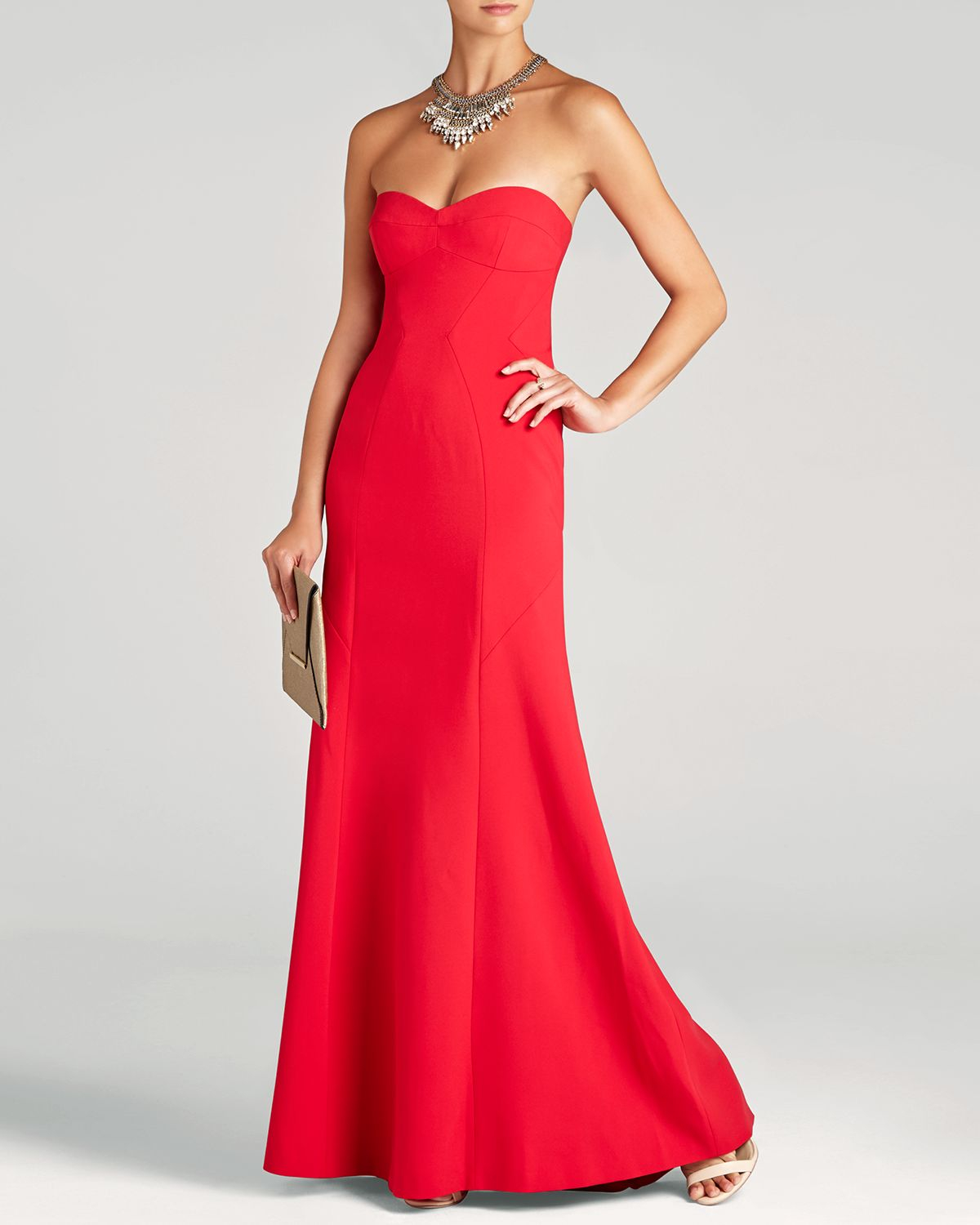 Lyst - Bcbgmaxazria Surrey Strapless Gown - Bloomingdale's Exclusive In Red