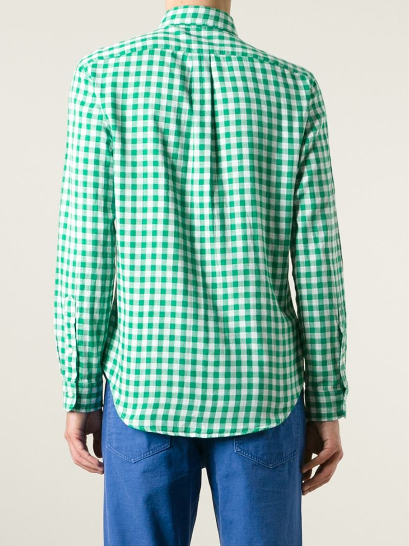 Lyst - Polo Ralph Lauren Button Down Check Shirt in Green for Men