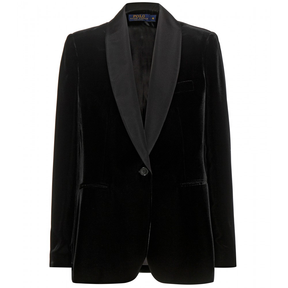 Polo Ralph Lauren Velvet Tuxedo Jacket in Black - Lyst