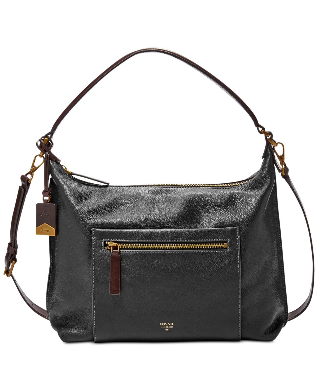 Fossil Vickery Leather Shoulder Bag in Black Lyst