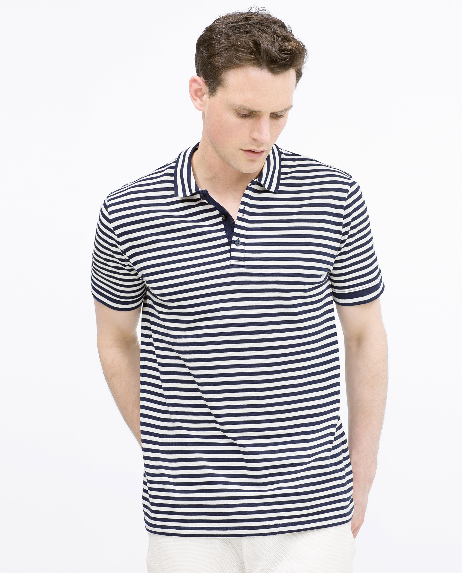 Zara Short Sleeve Polo Shirt in Blue for Men Lyst