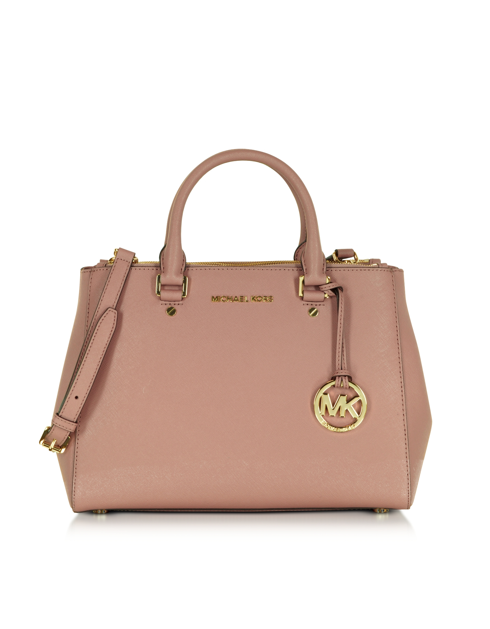Lyst Michael Kors Sutton Medium Saffiano Leather Satchel Bag In Pink Gallery