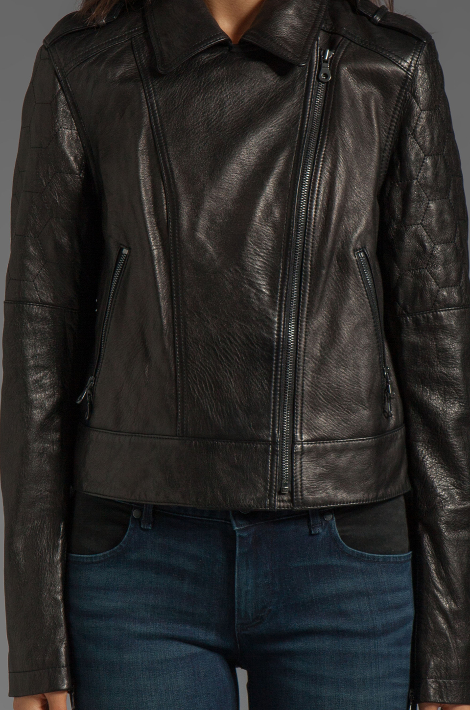 Lyst Paige Sacha Leather Jacket In Black