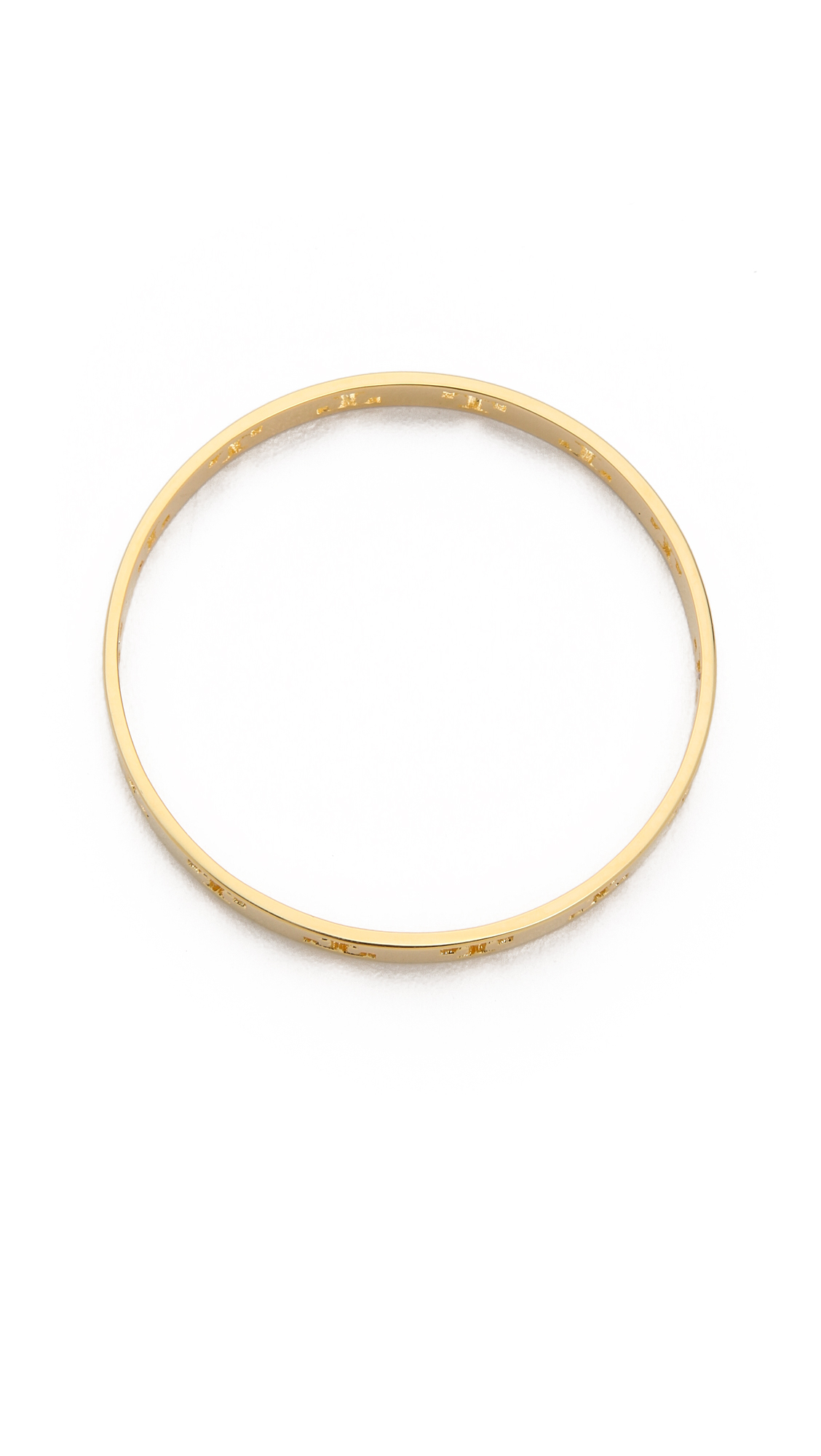 Tory burch Pierced T Bangle Bracelet Shiny Gold in Metallic Lyst