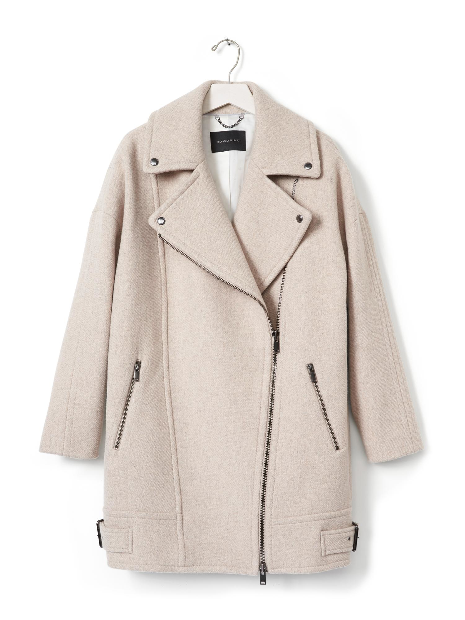 Banana Republic Moto Cocoon Coat in Beige (Washed stone