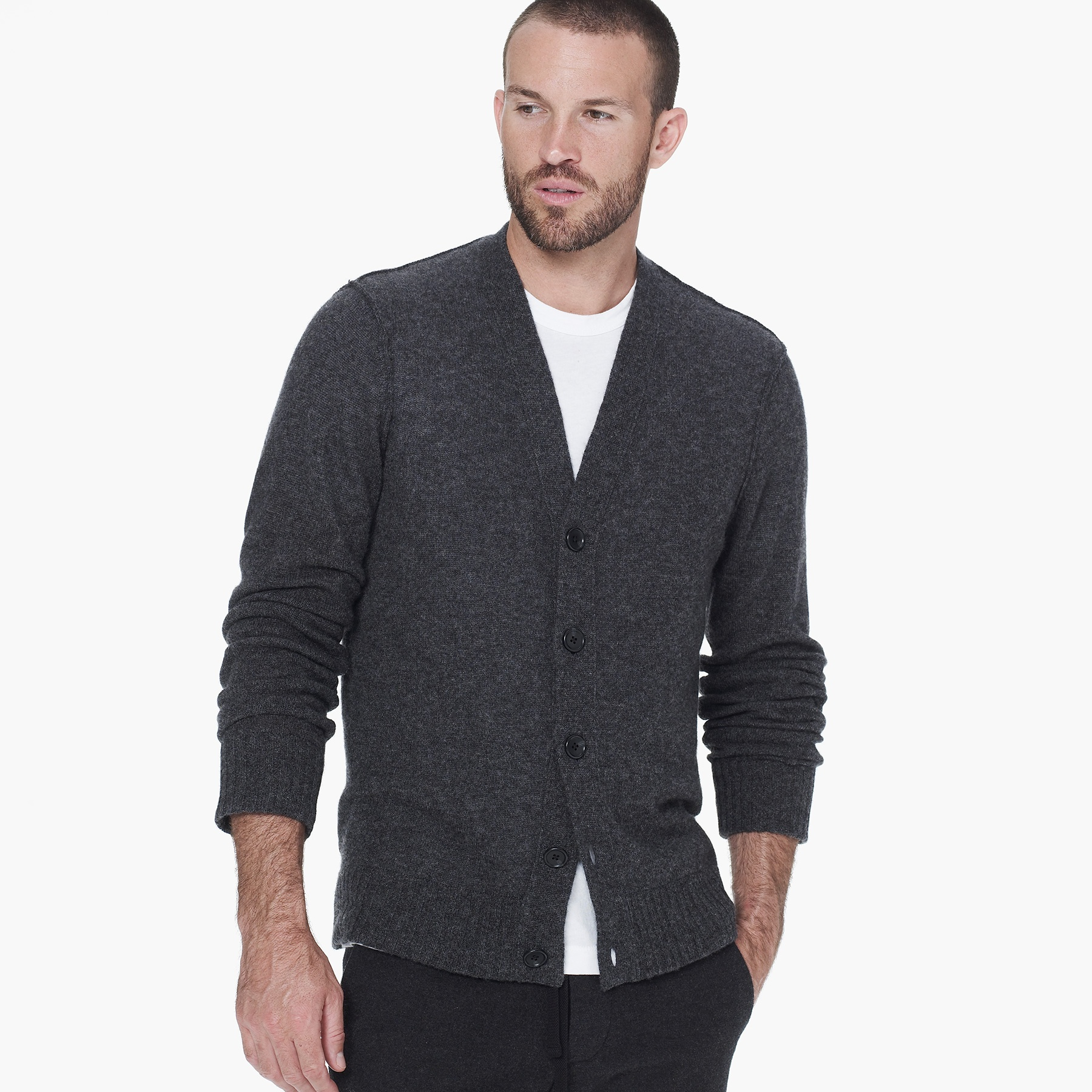 Lyst - James Perse Lightweight Cashmere Cardigan in Gray for Men
