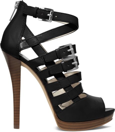 Michael Kors Michael Sandra Platform Sandals in Black | Lyst