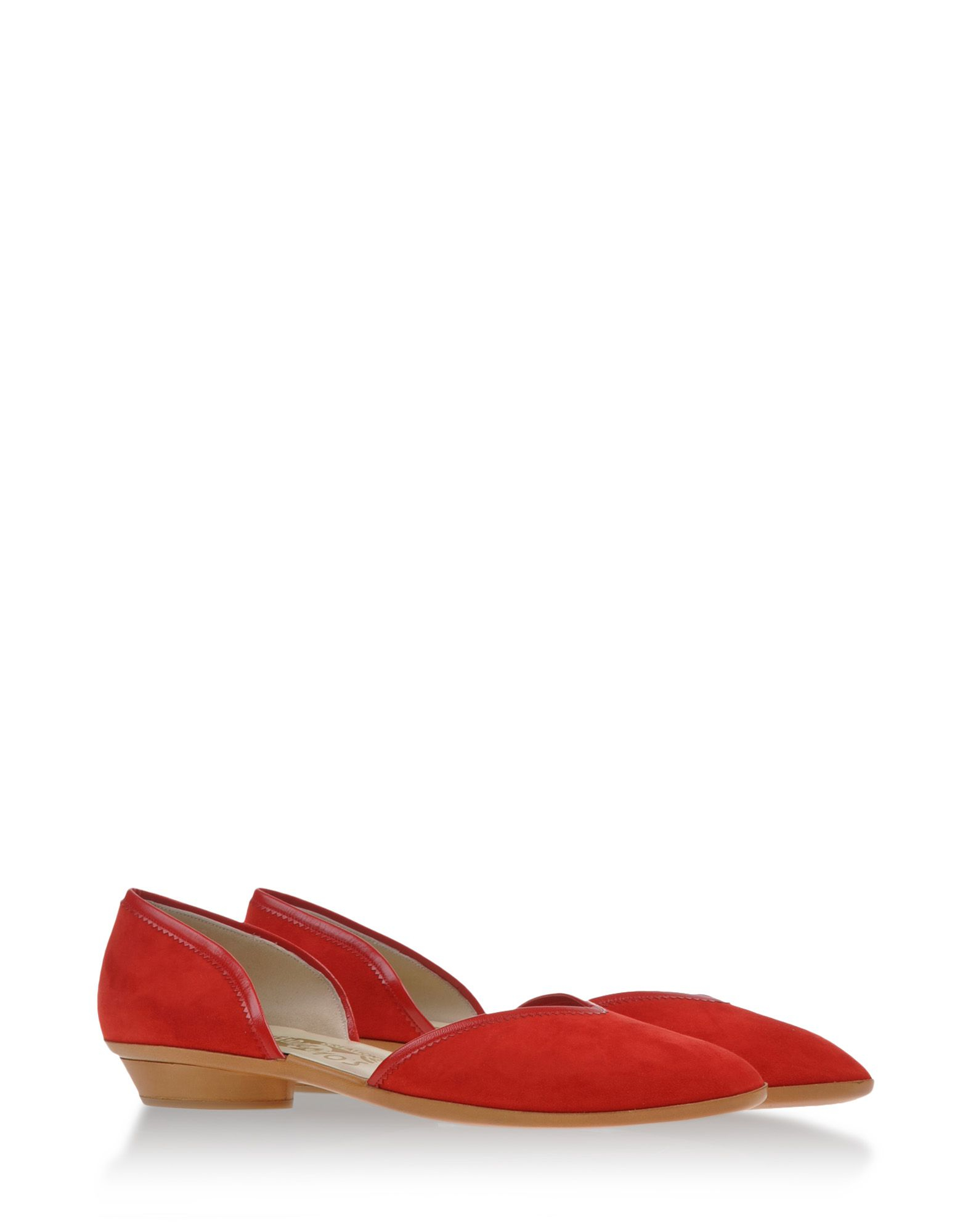 salvatore ferragamo red ballet flats