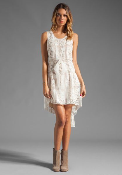 Anna Sui Handkerchief Lace Dress in White (cream) | Lyst