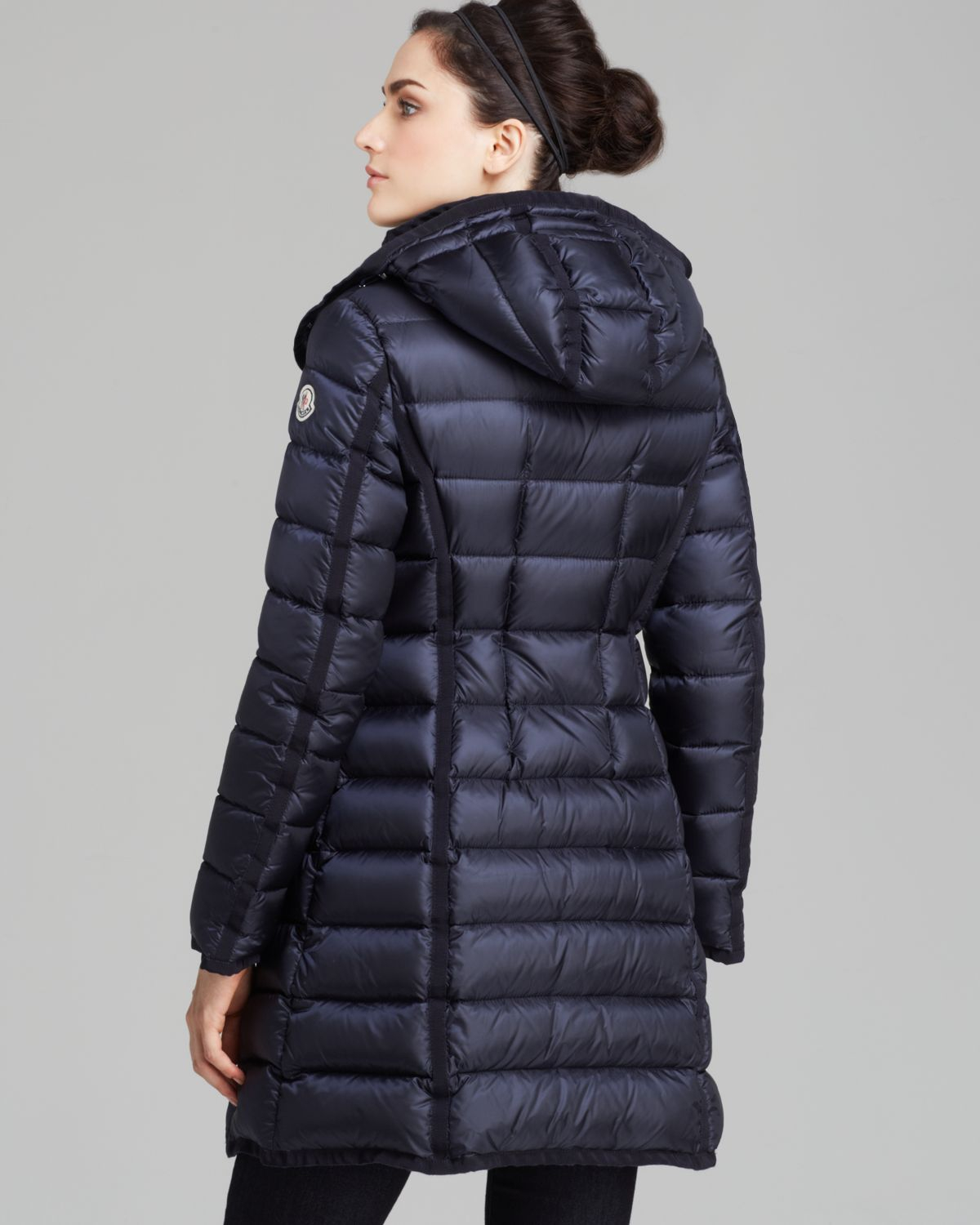 Moncler Down Coat - Hermine Mid-length in Blue | Lyst
