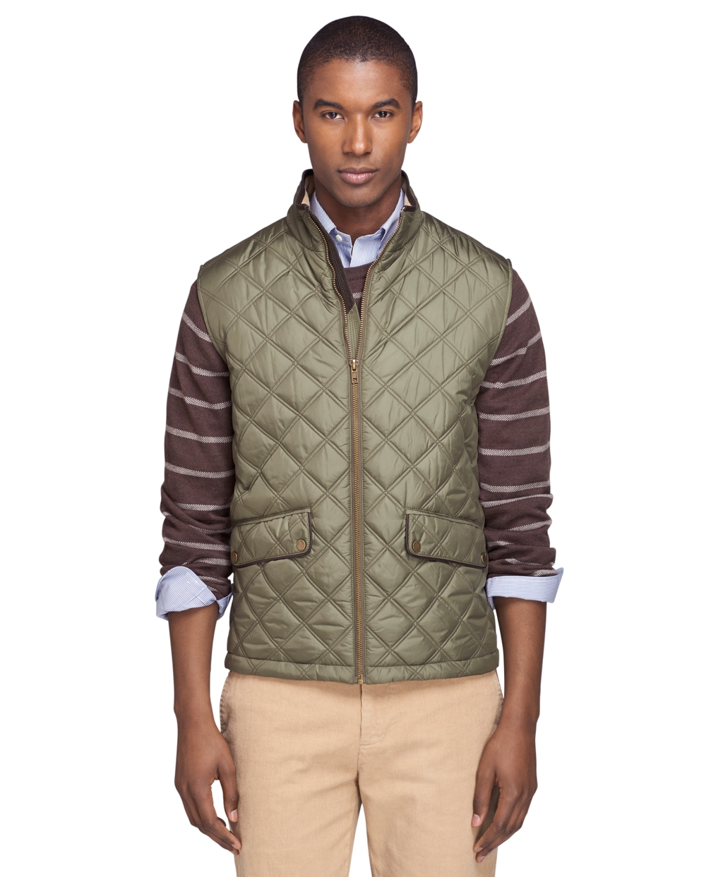 Brooks brothers Quilted Vest in Green for Men Lyst