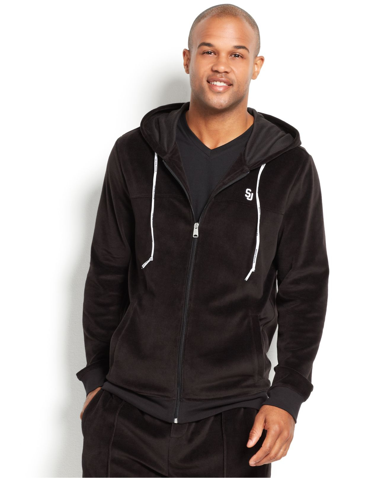 Lyst Sean John Men S Velour Hoodie In Black For Men