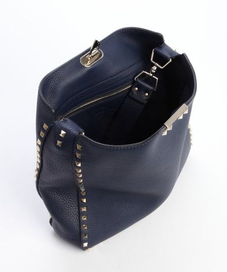 navy blue shoulder bag leather