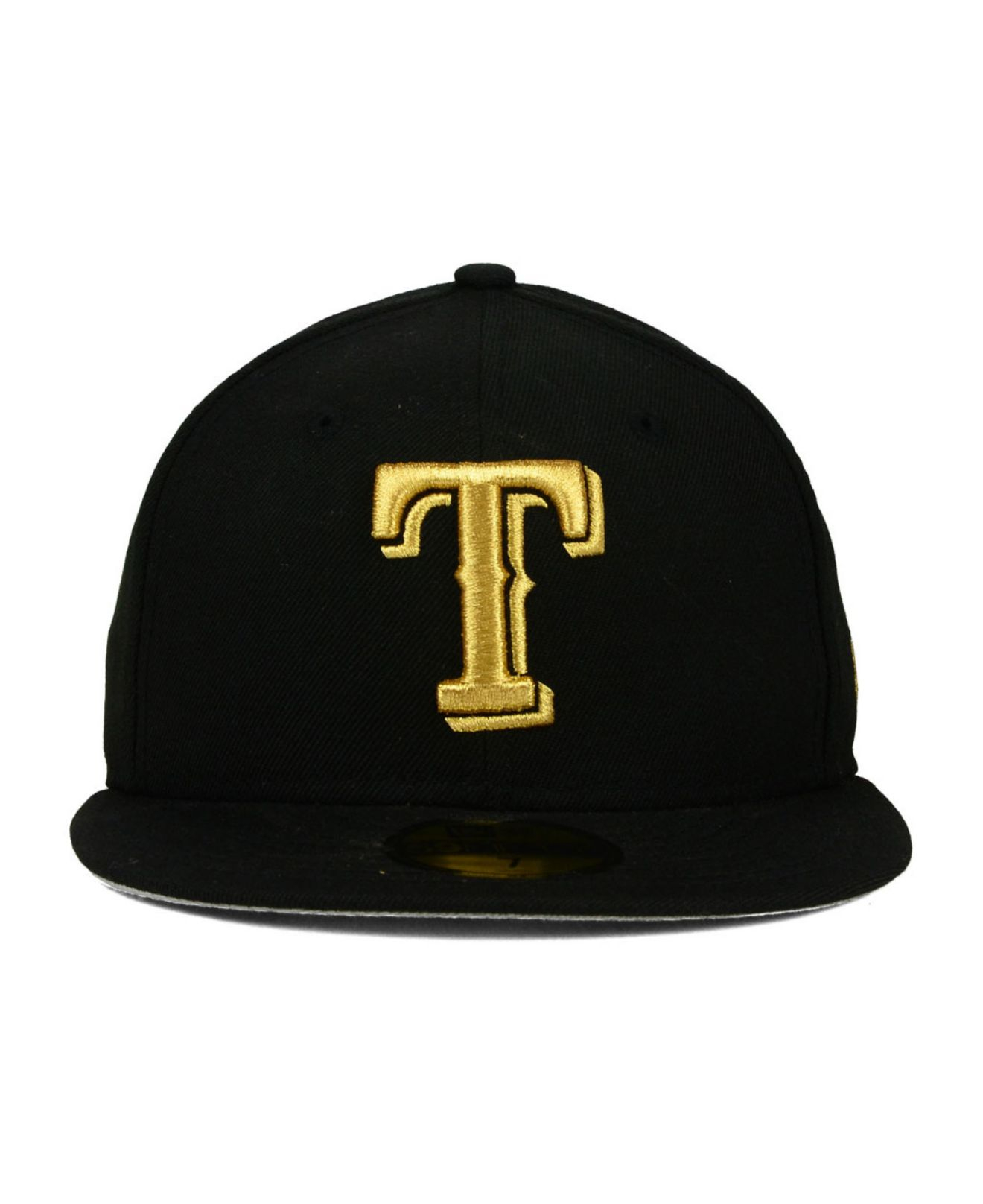 KTZ Texas Rangers Gold 59fifty Cap in Black/Metallic Gold (Black) for ...