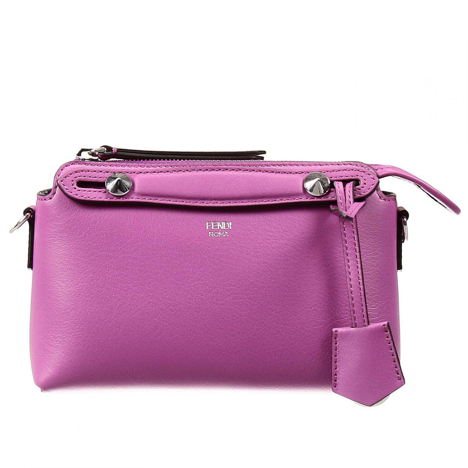 fendi purple leather mini tote