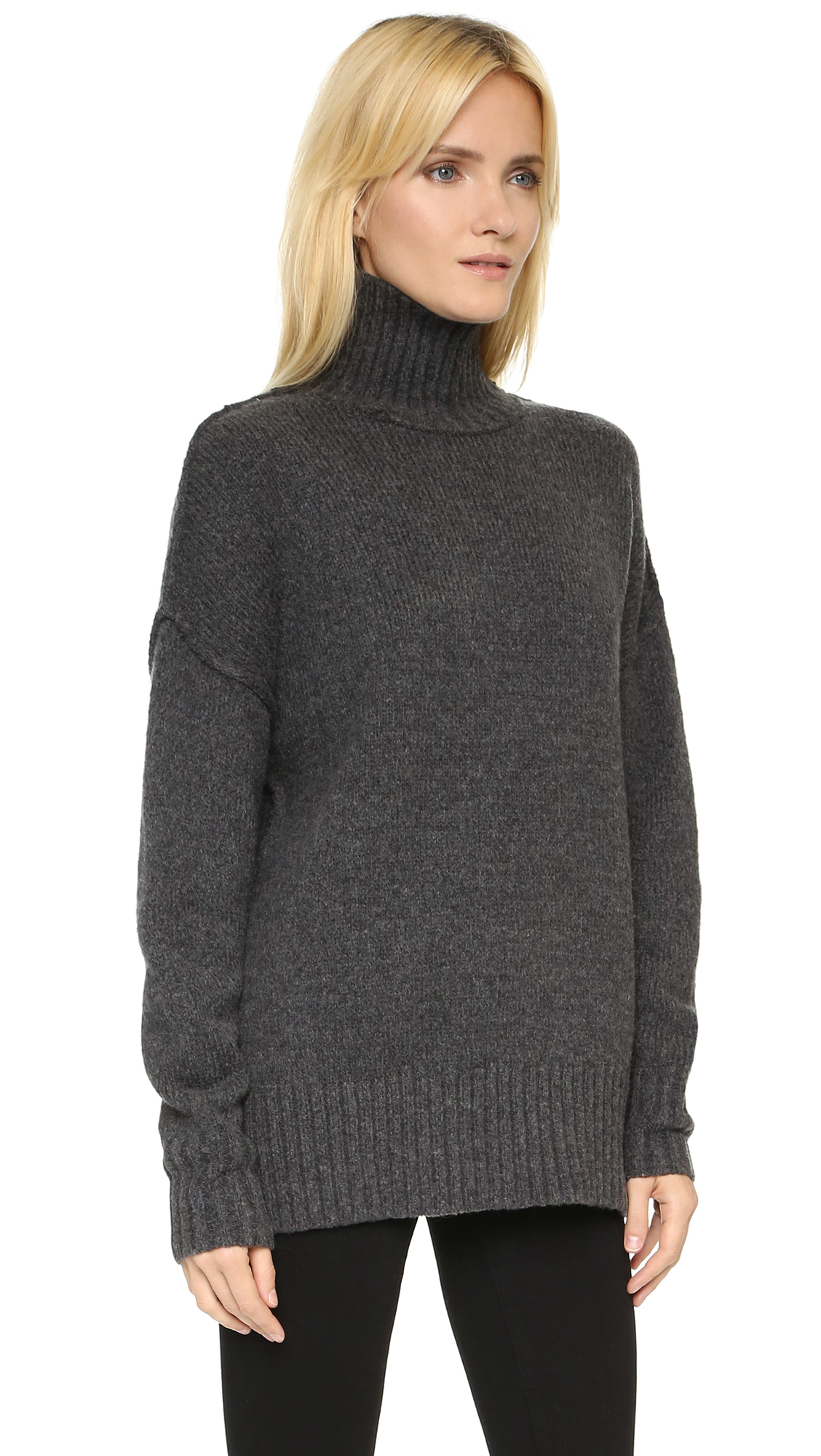 Nlst Oversize Turtleneck Sweater in Gray | Lyst