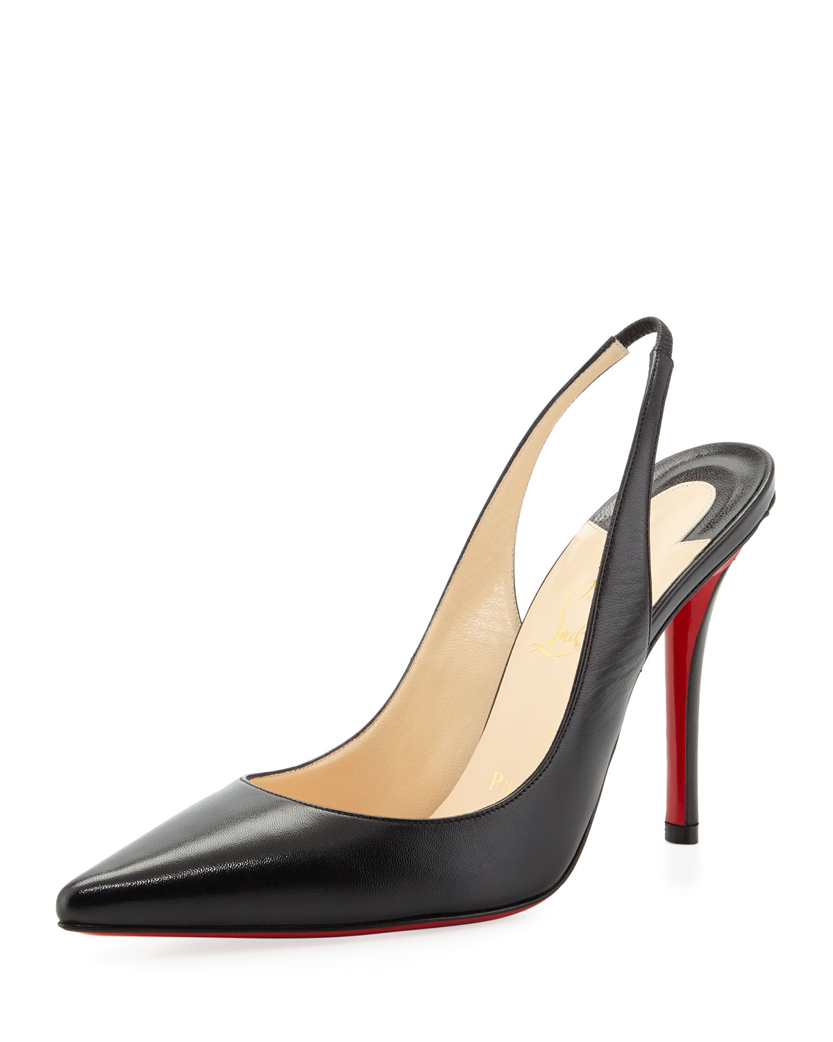 Lyst - Christian Louboutin Apostrophe Red-sole Slingback Pump in Black