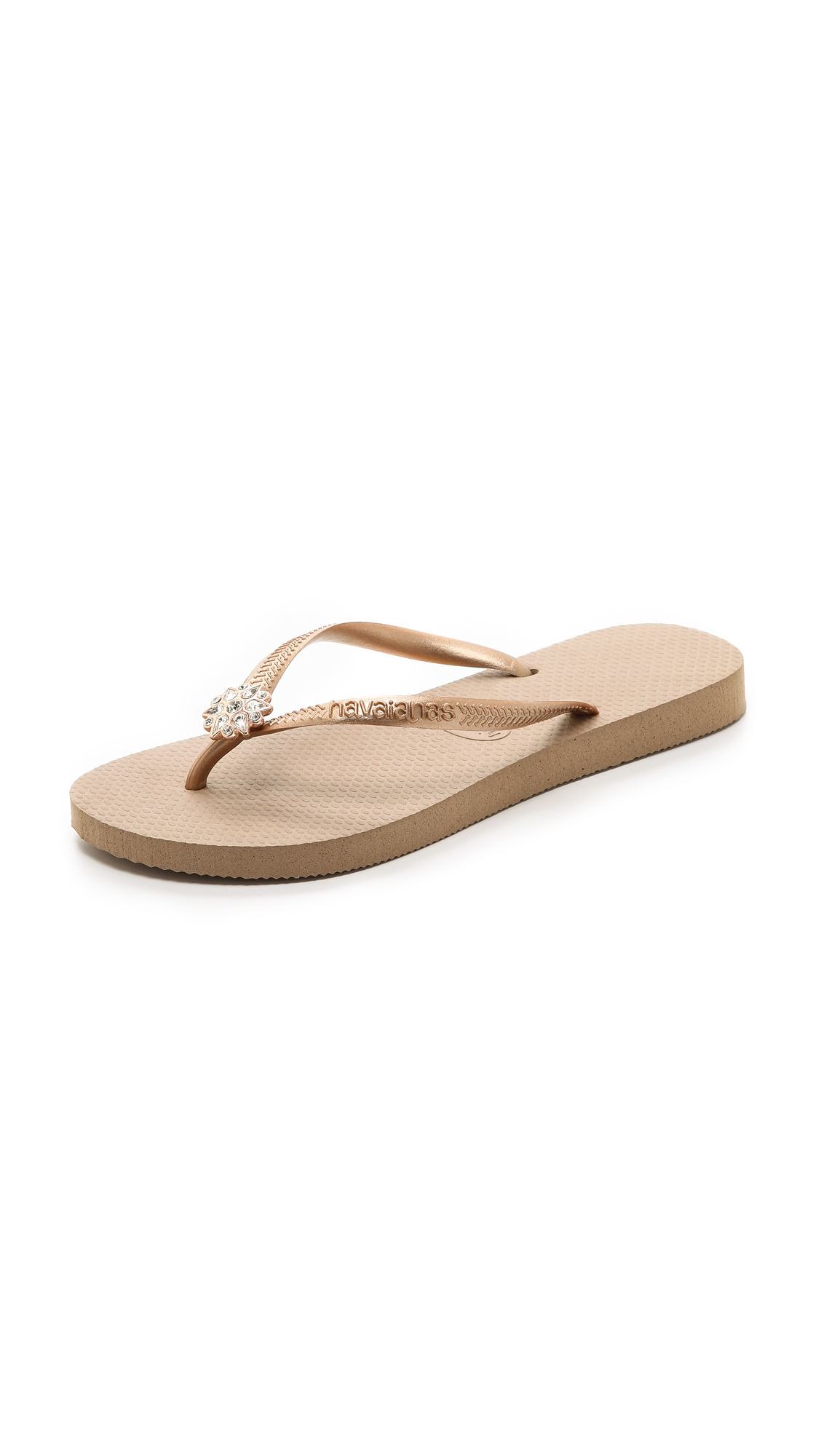 Havaianas Slim Crystal Poem Flip Flops in Metallic - Lyst