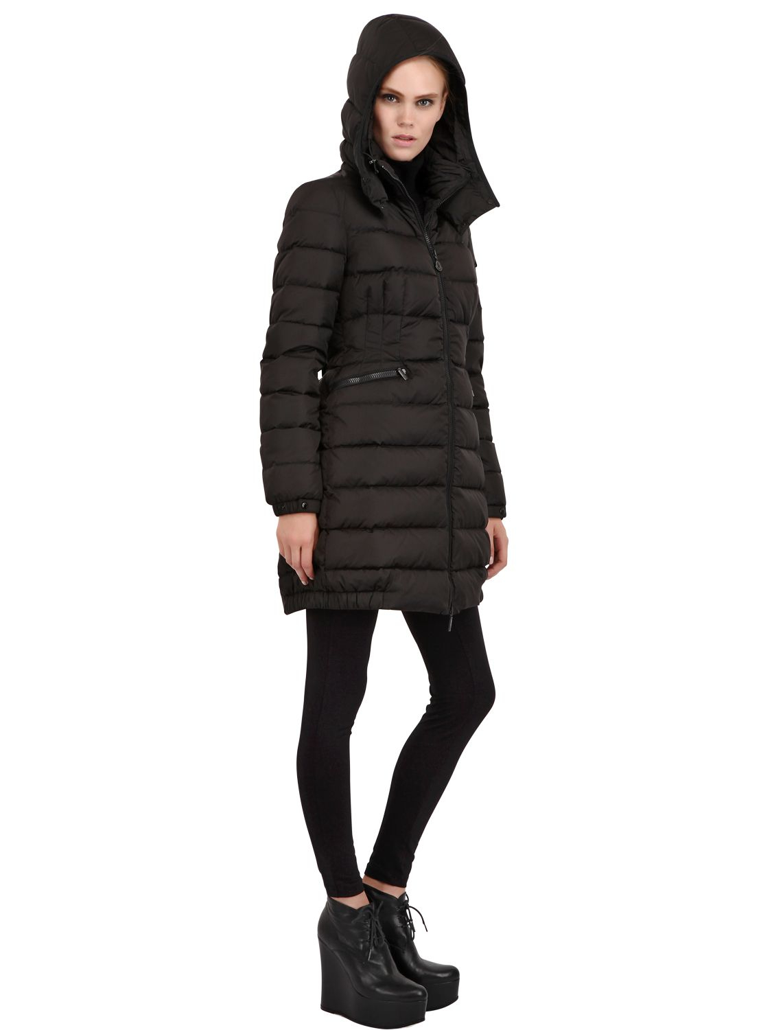 Lyst - Moncler Charpal Quilted Nylon Long Down Jacket in Black for Men