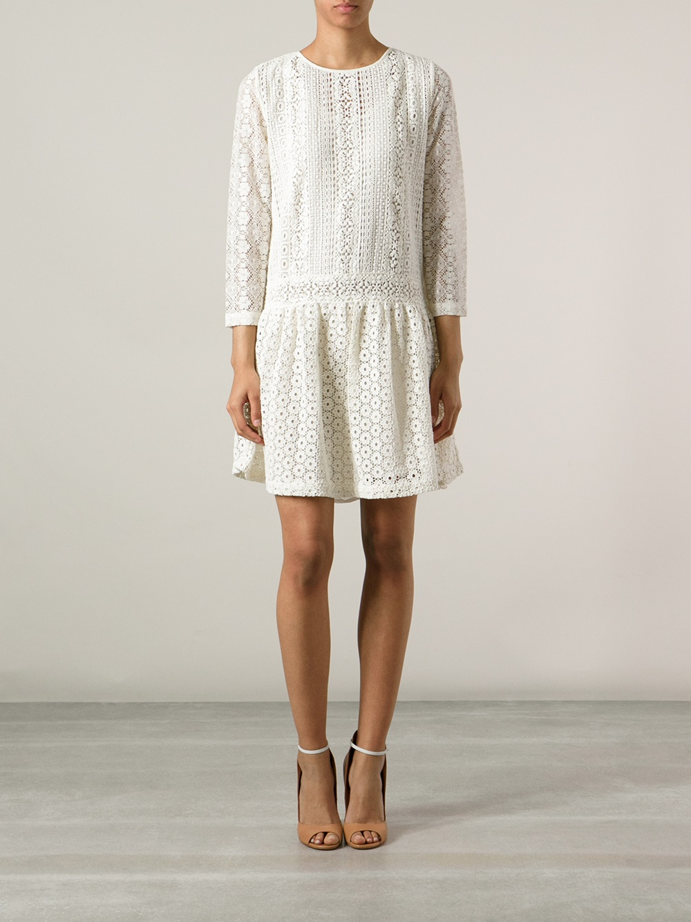 Lyst - Vanessa Bruno Athé Lace Athé Dress in White