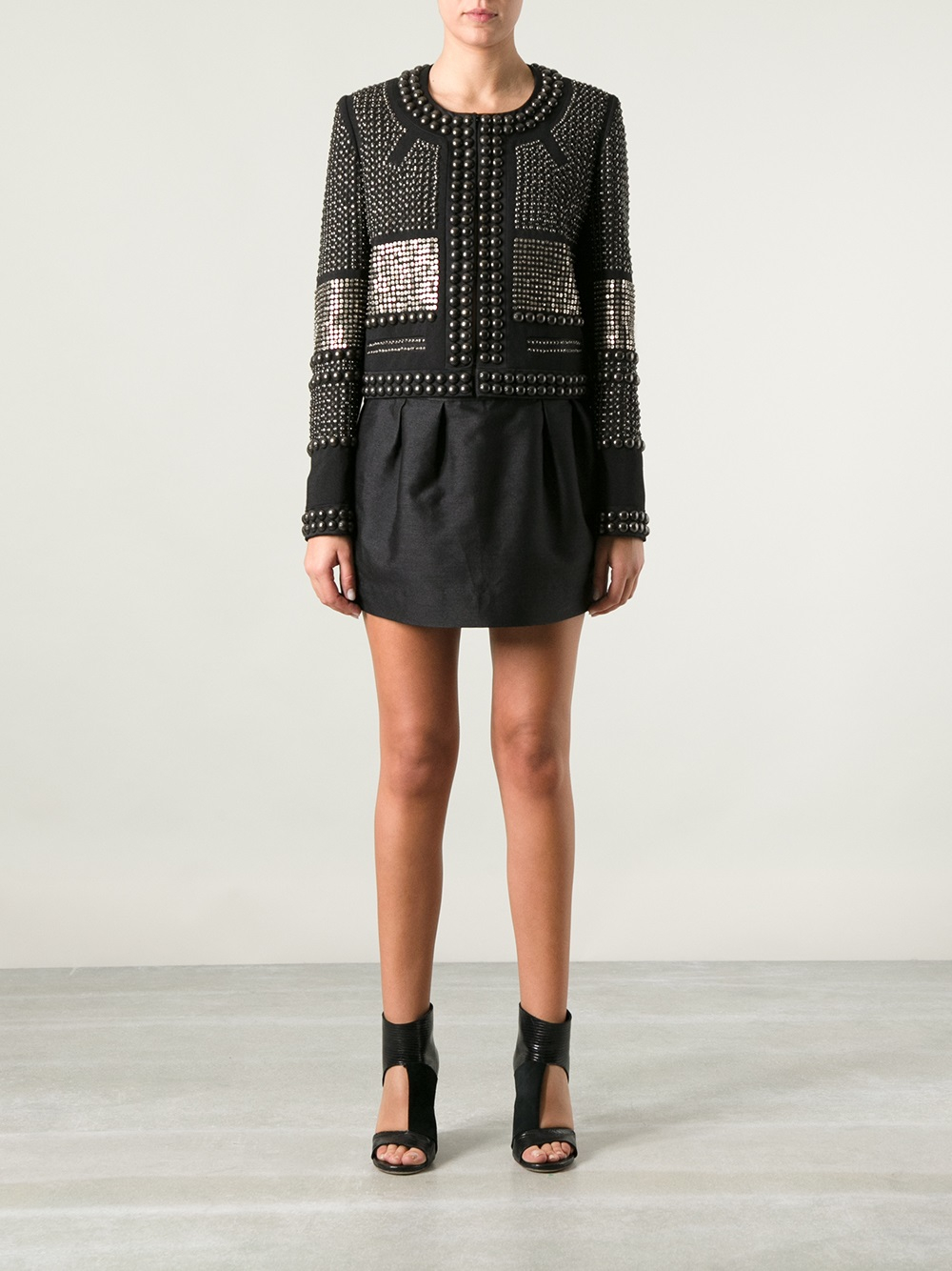 Lyst - Isabel marant Jayna Studded Wool-Twill Jacket in Black