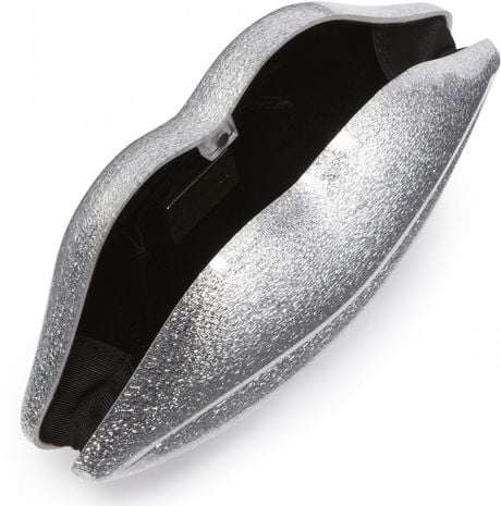 lulu guinness silver clutch