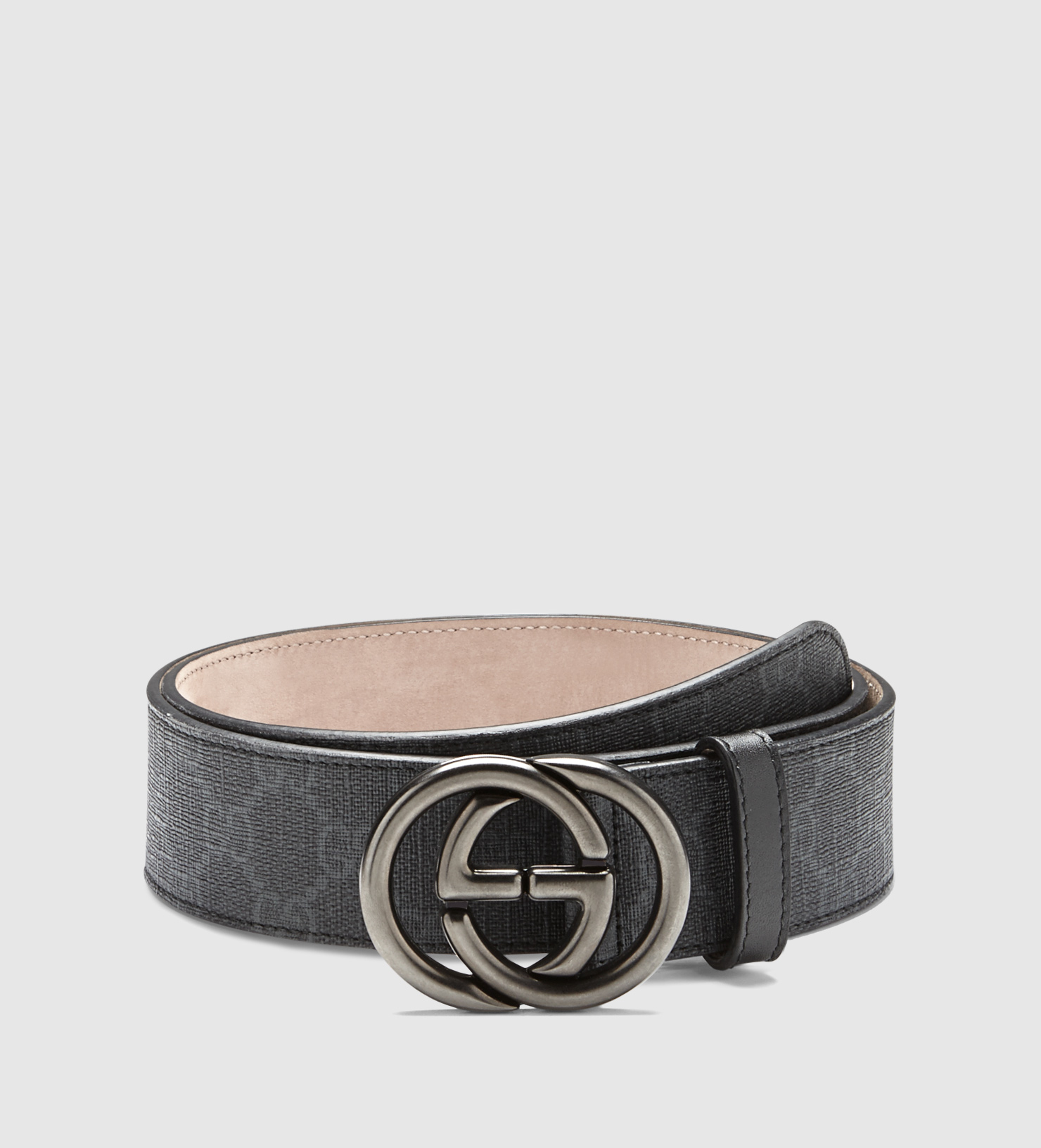 Lyst - Gucci Gg Supreme Canvas Belt With Interlocking G Buckle in Black ...
