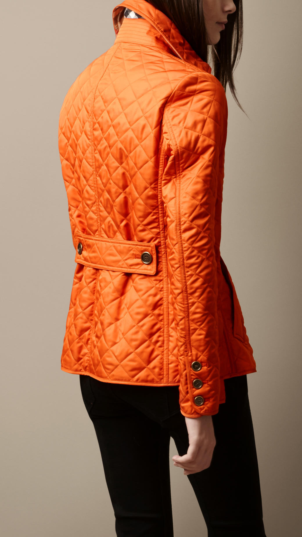 Lyst - Burberry Diamond Quilted Jacket in Orange