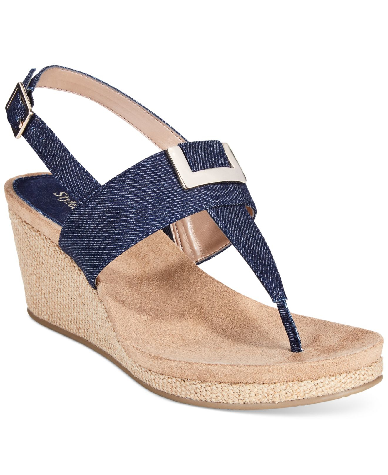 Style & co. Style&co. Maryana Wedge Thong Sandals, Only At Macy's in