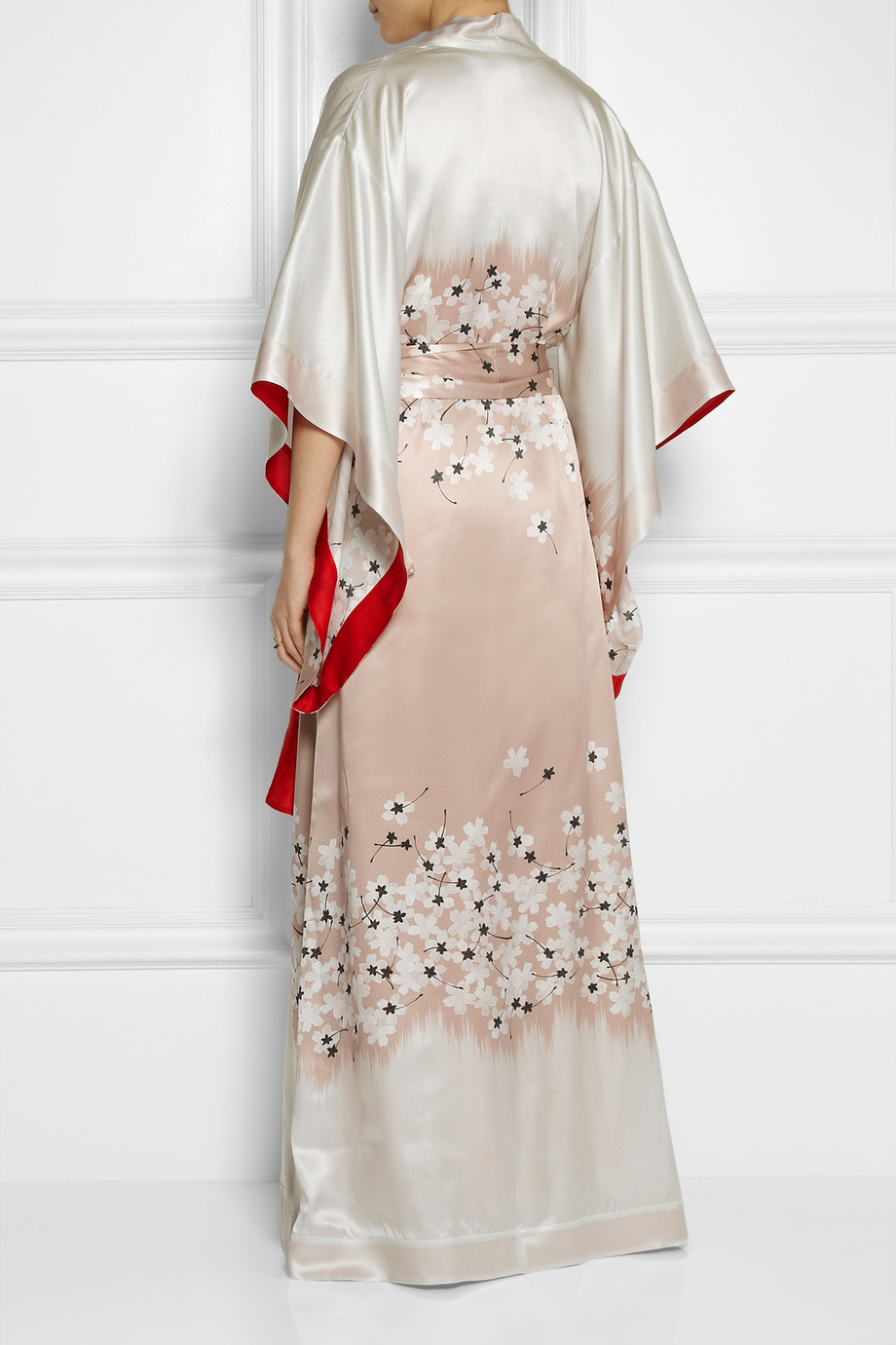 floral print silk robe