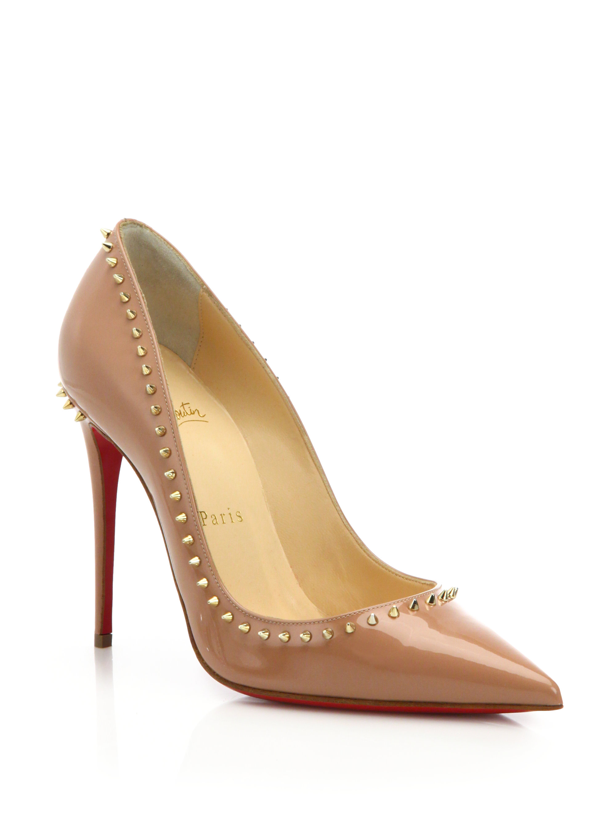 louboutin trainers - Artesur ? christian louboutin peep-toe wedges Black patent leather ...