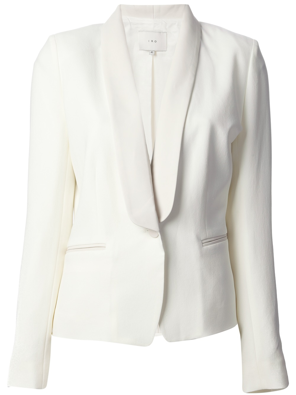 Iro Cropped Tuxedo-Style Jacket in White | Lyst