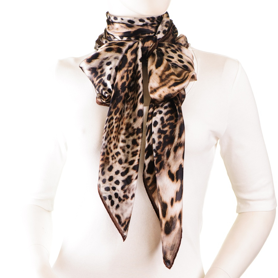 Lyst Black.co.uk Brown Leopard Print Silk Scarf Description Delivery