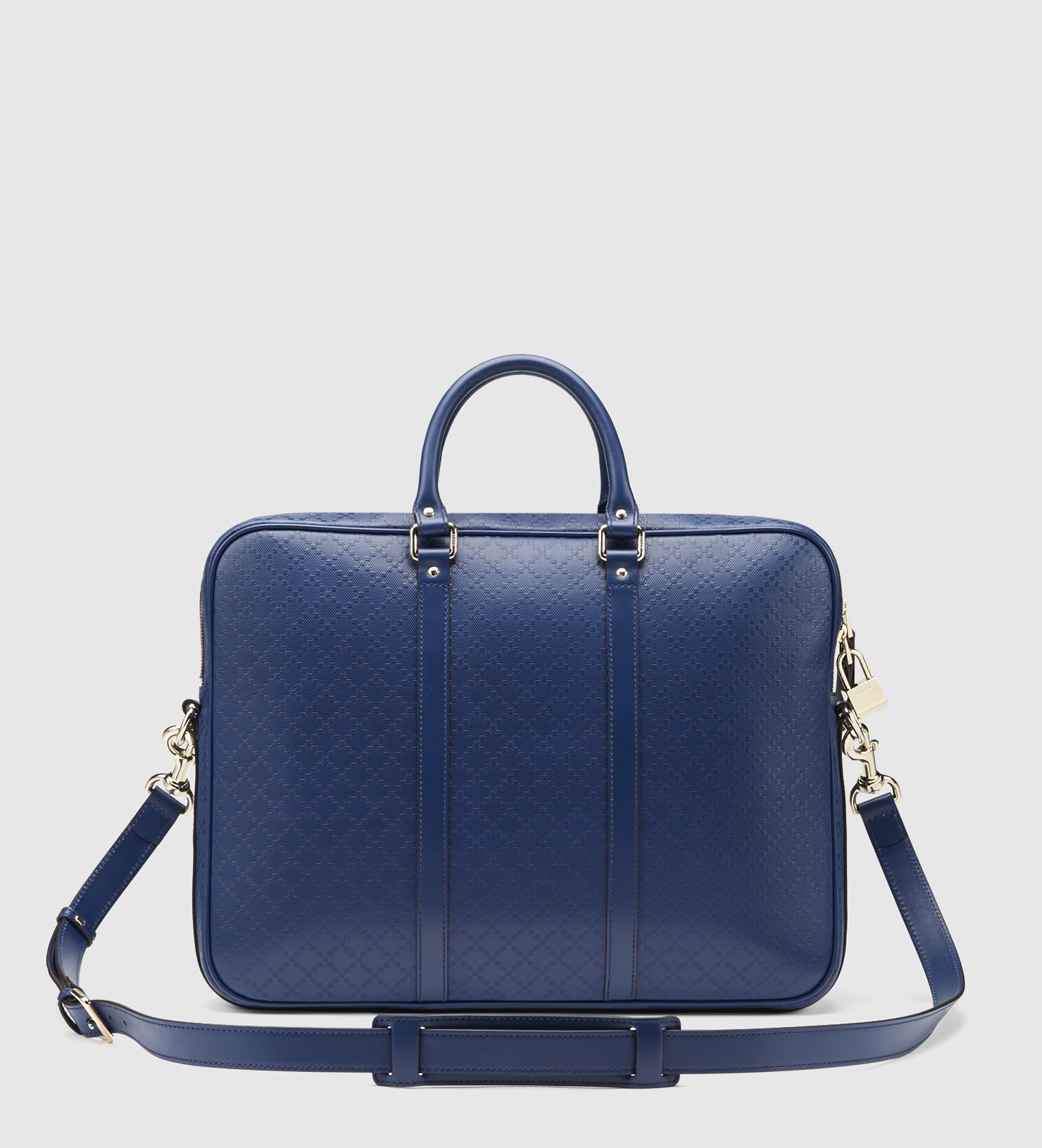 Lyst Gucci Bright Diamante Leather Briefcase in Blue