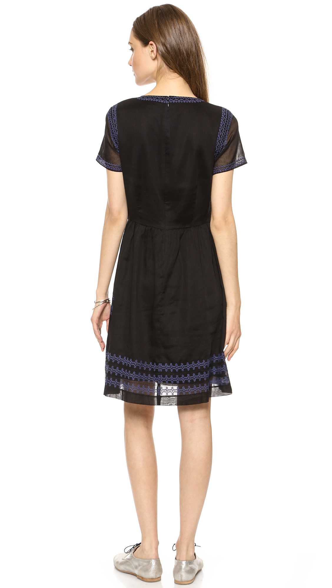 Lyst Madewell Augustine Embroidered Dress True Black in Black