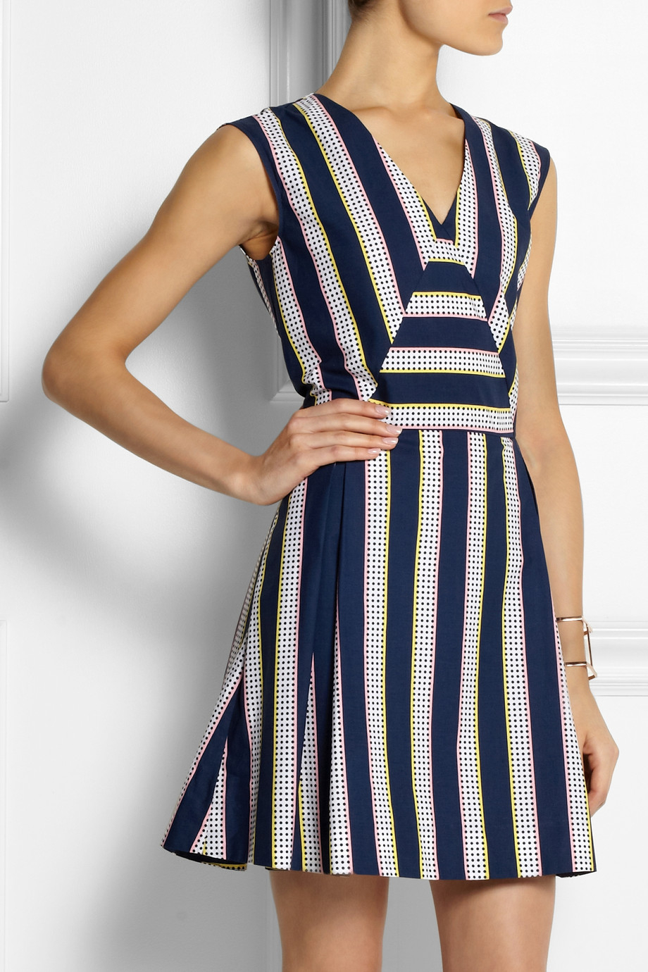 Suno Printed CottonPoplin Dress in Purple Lyst