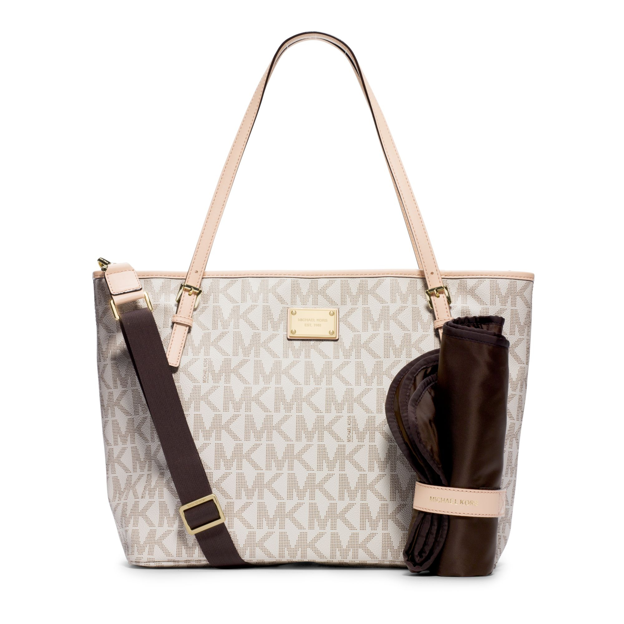 Michael kors Jet Set Travel Logo Diaper Bag in White | Lyst